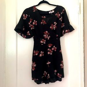 Dressy black floral romper